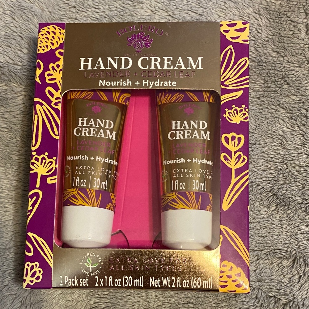 Bolero Lavender & Cedar Leaf Hand Cream Duo - Nourish & Hydrate (Pink/Purple)